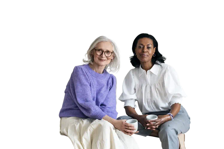 Wearing hearing aids drinking coffee with your best friend