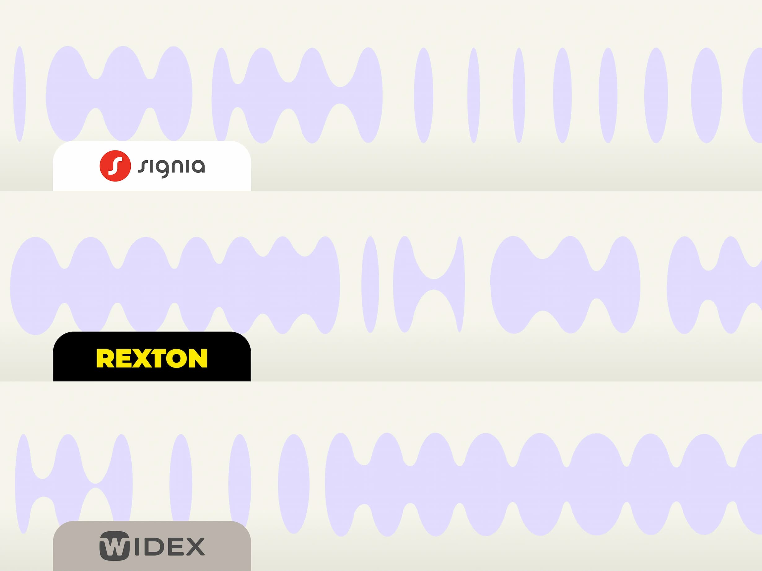 Hearing aid brands - Signia, Widex and Rexton