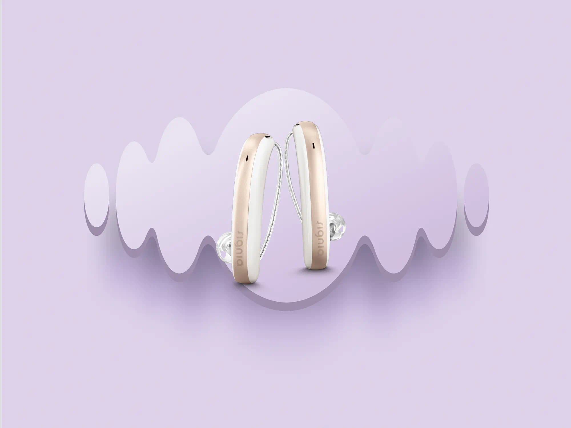 Signia Styletto AX hearing aids are slim and small and sitting discreately behind your ear
